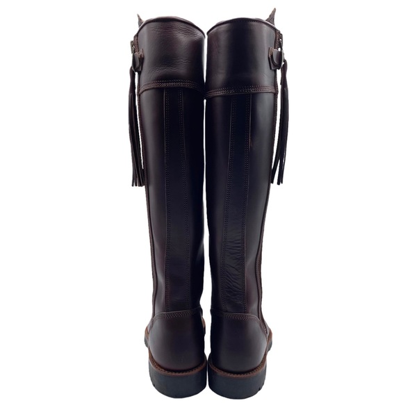 Penelope Chilvers Leather Long Tassel Knee High Boot in Conker Size 38 - Picture 10 of 15